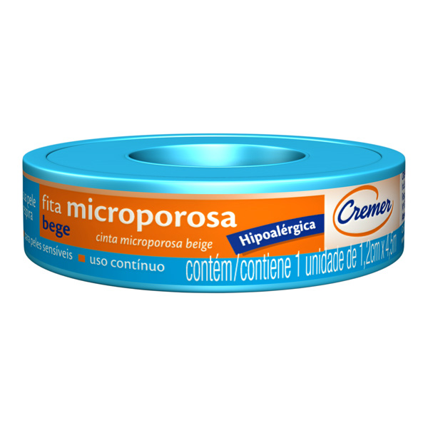 Fita Microporosa Bege Cremer 1,2cm x 4,5m