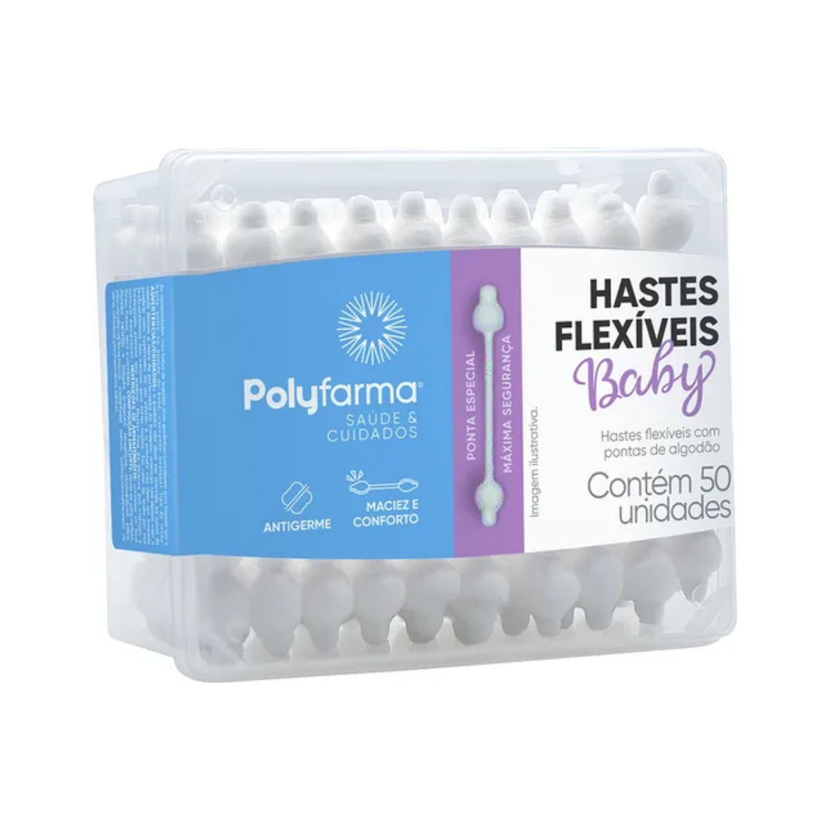 Hastes Flexiveis Baby Polyfarma 50 Unidades