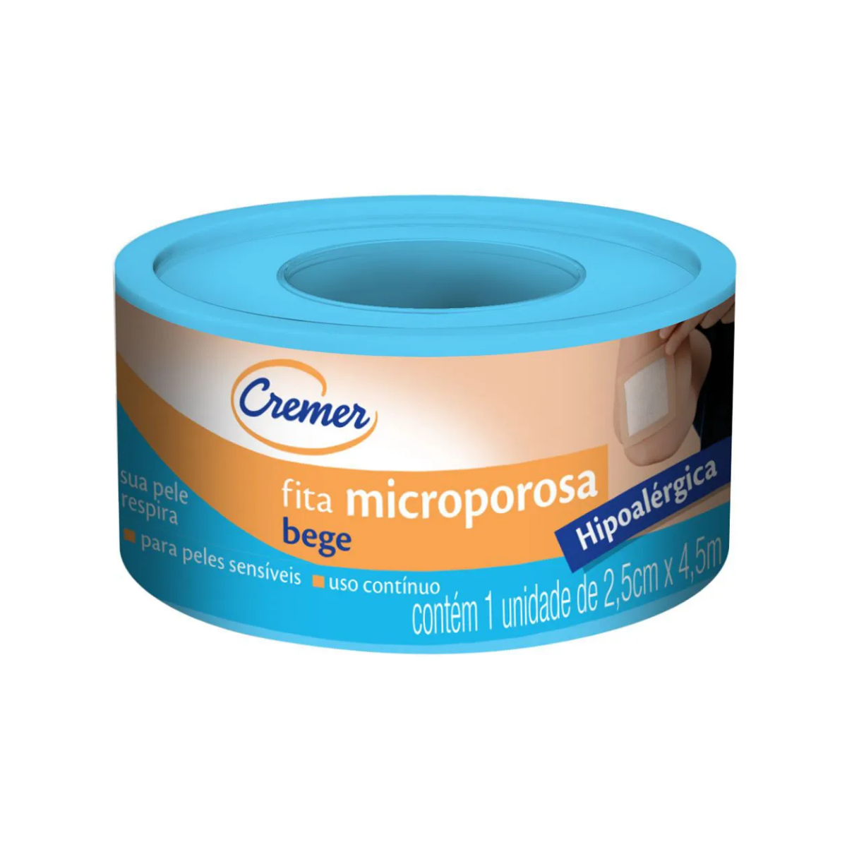 Fita Microporosa Cremer Bege 2,5cm x 4,5Mt