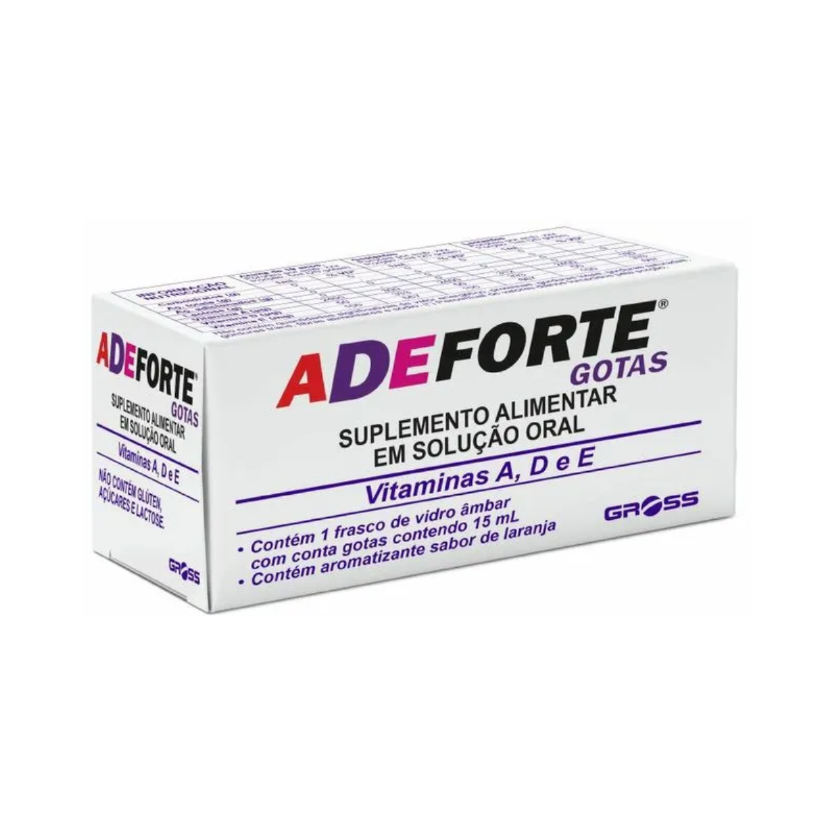 Suplemento Alimentar Adeforte Gotas Sabor Laranja Gross 15ml