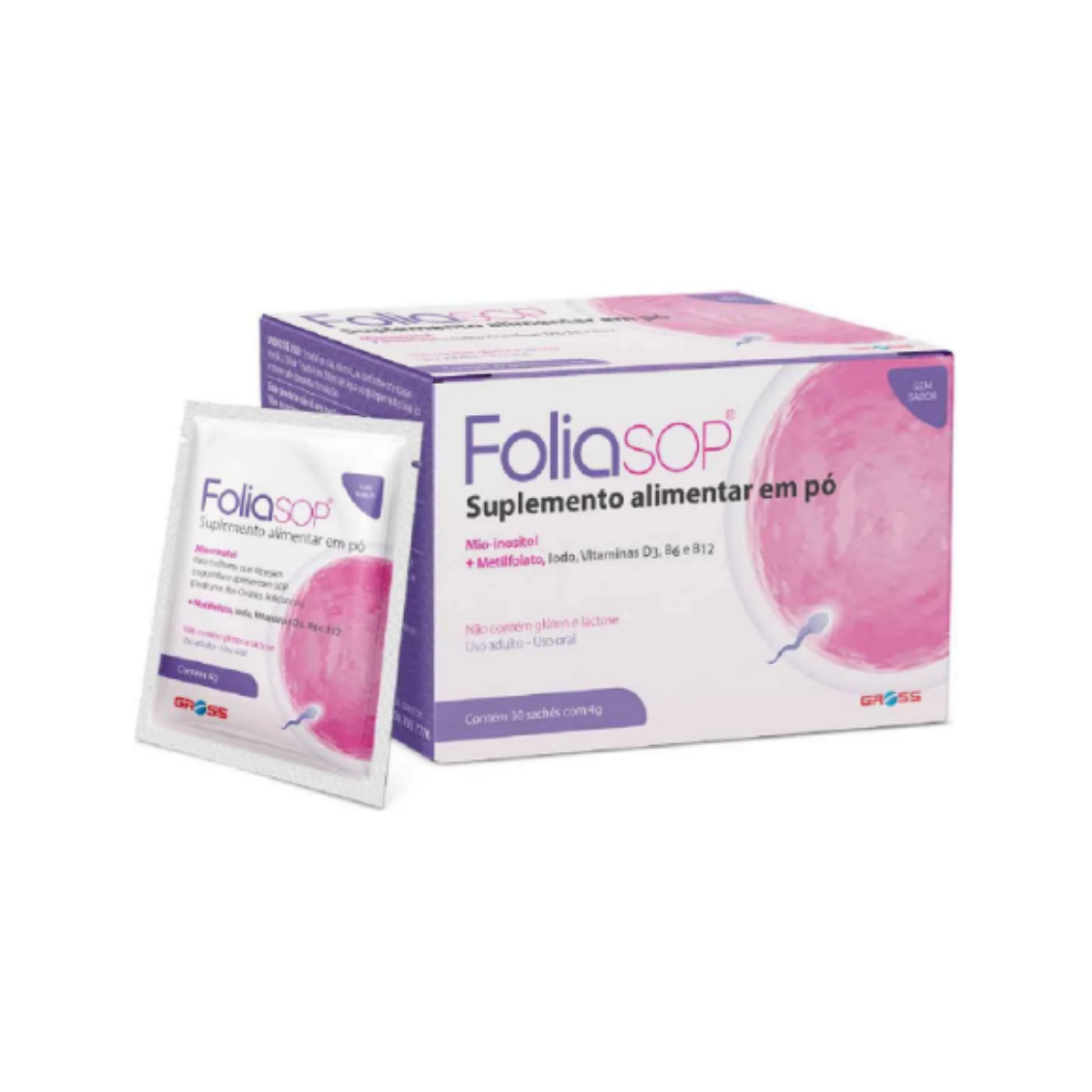 Suplemento Alimentar Em Pó Foliasop Gross 30 Sachês