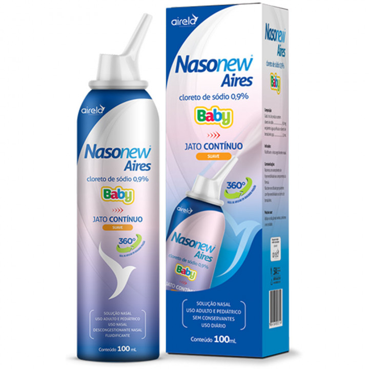 Nasonew Aires Baby Jato Suave Continuo Nasal 0,9% 100mL