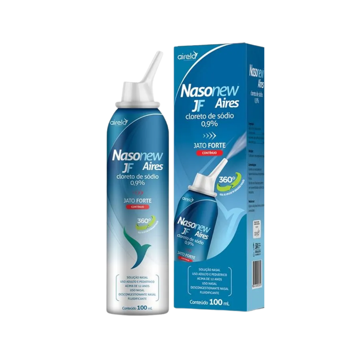 Nasonew Aires 0,9%,1 frasco spray com 100mL de solução de uso nasal, jato contínuo forte