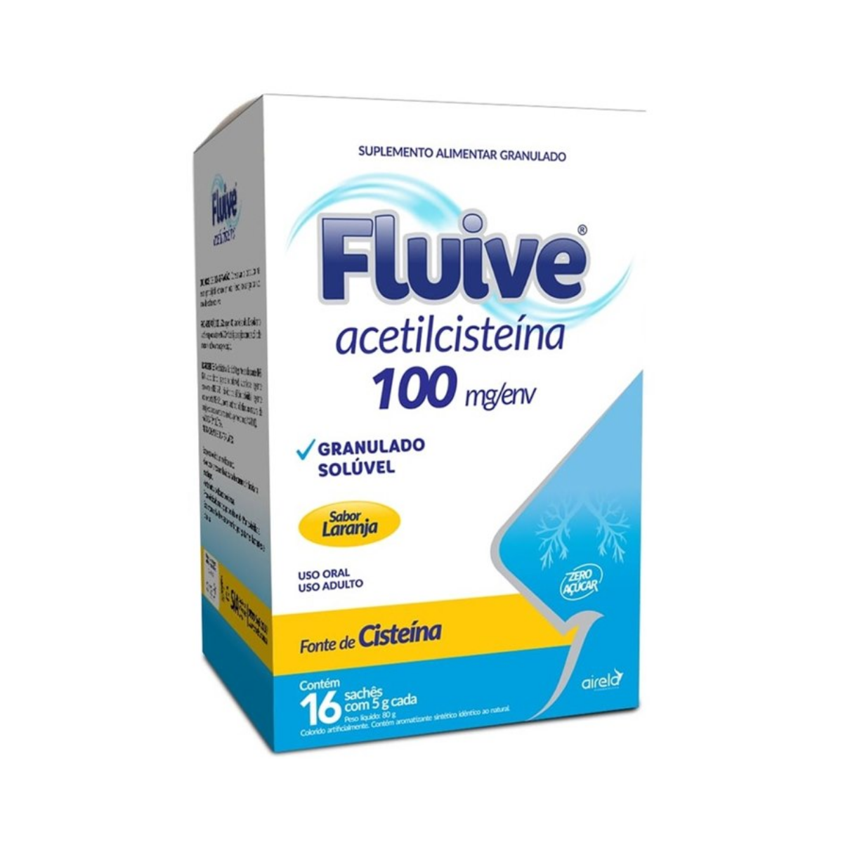 Fluive Laranja Airela 100mg 16 Sachês