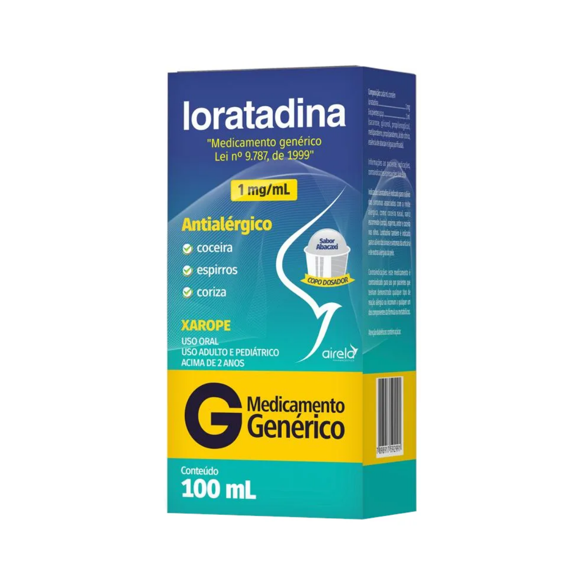 Loratadina Abacaxi Airela 1mg/mL 100ml