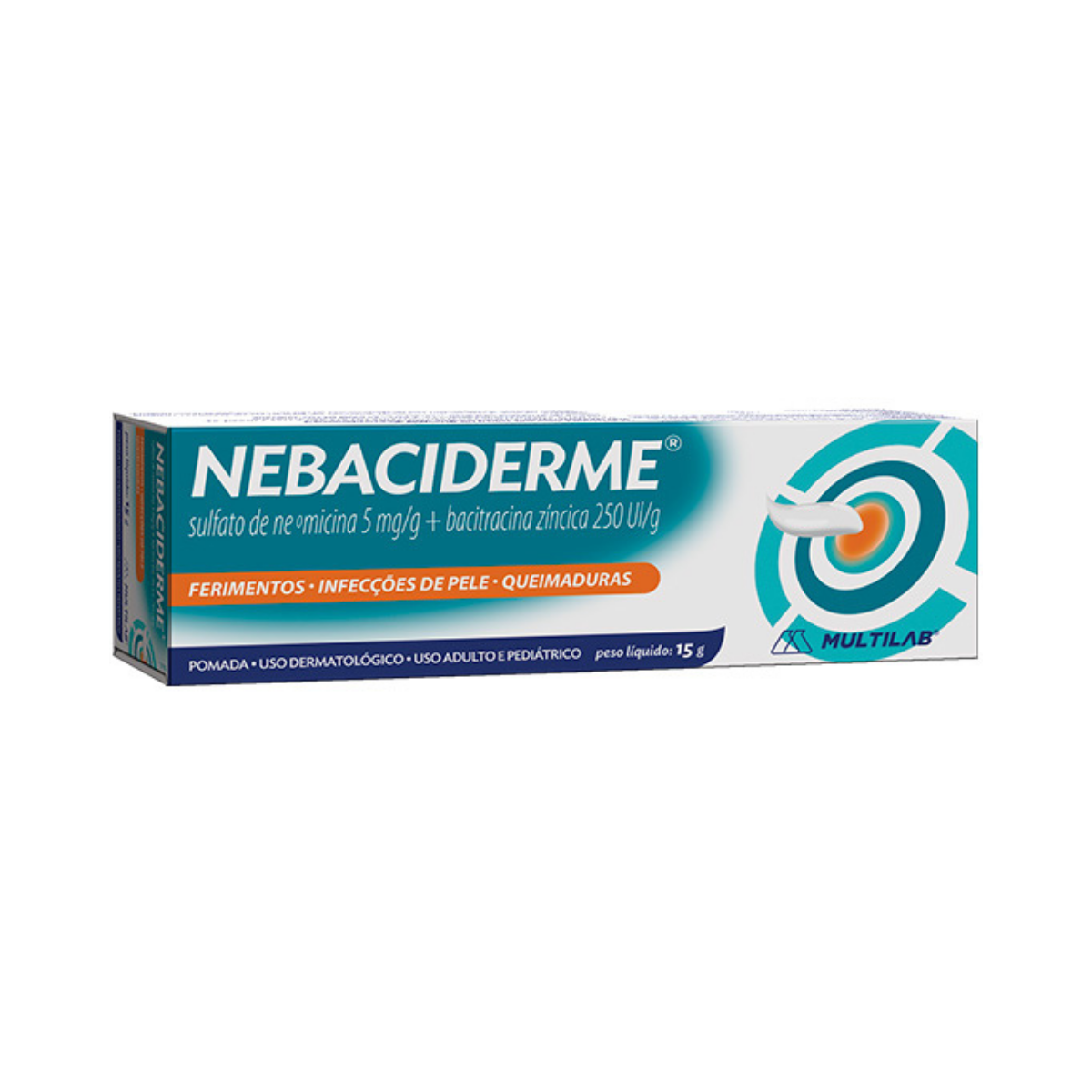 Nebaciderme Pomada Multilab 5mg/g + 250UI/g 15g