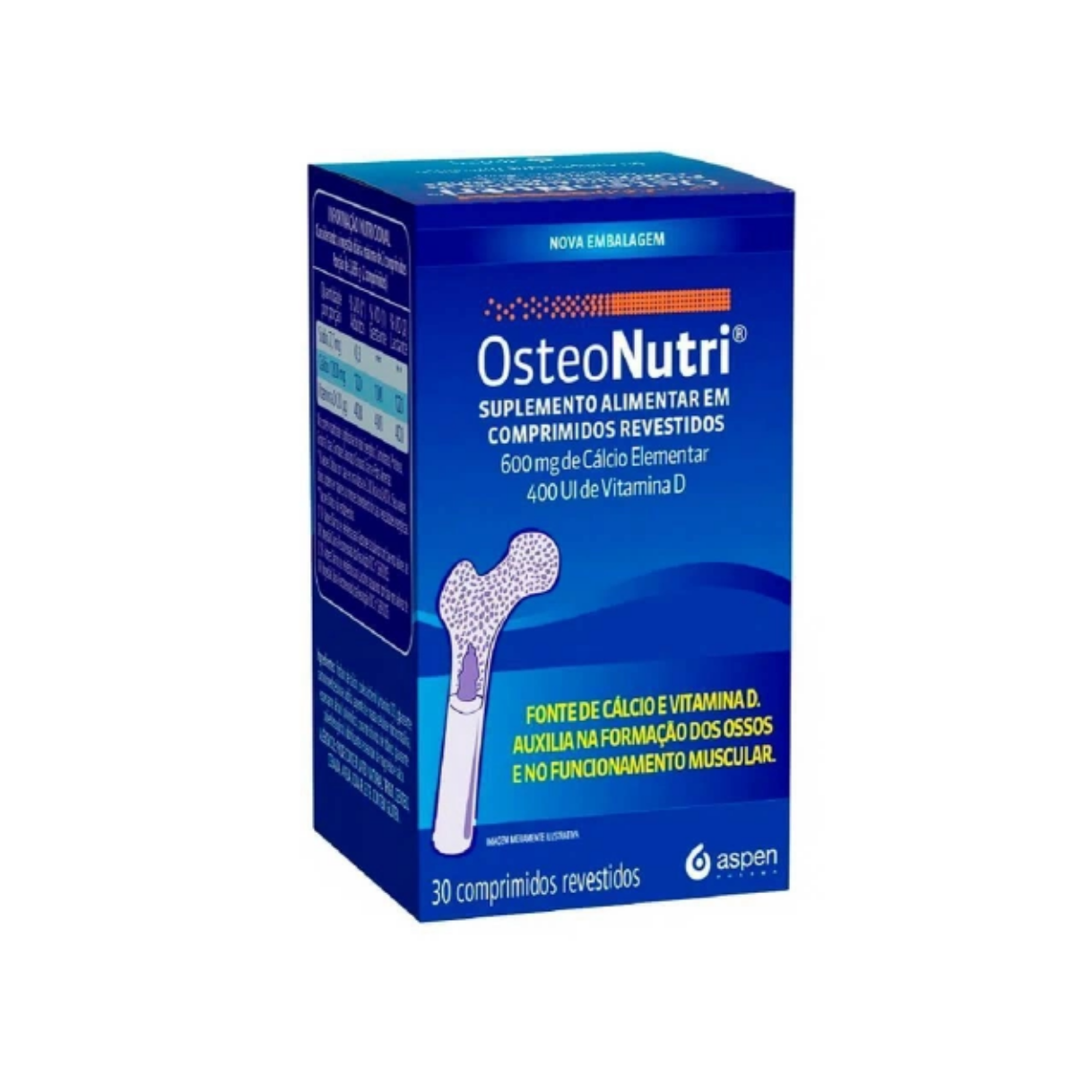 Cálcio 600mg + Vitamina D 400UI Osteonutri 30 Comprimidos