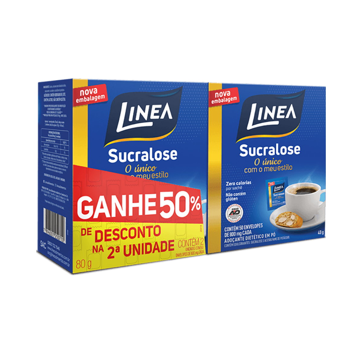Adocante Em Po Sucralose Linea 80g 2 Unidades