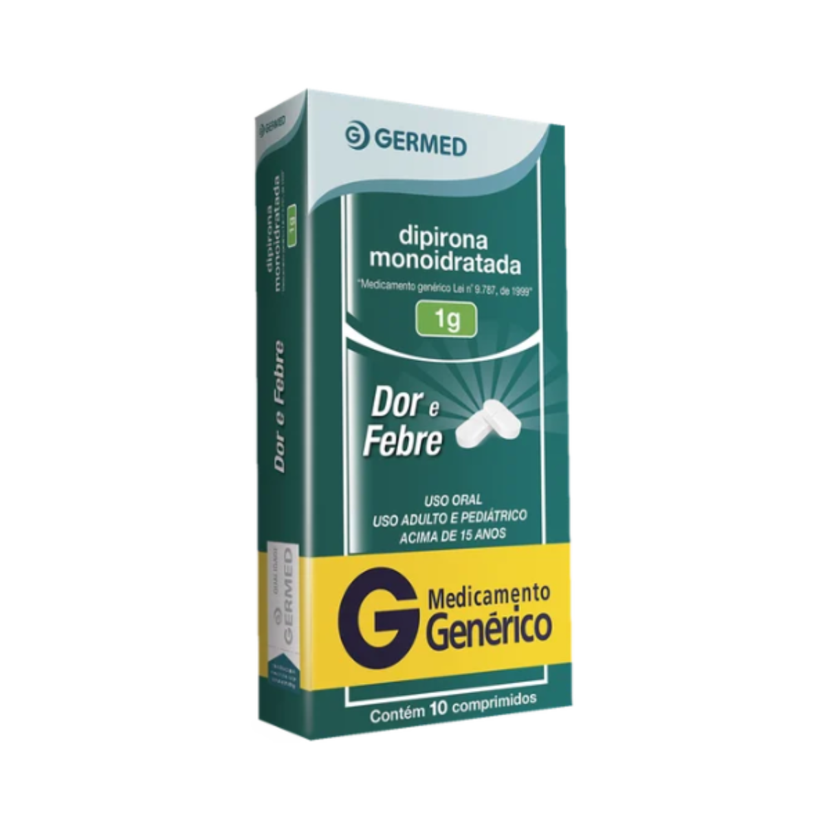Dipirona Monoidratada Germed 1g, 10 Comprimidos