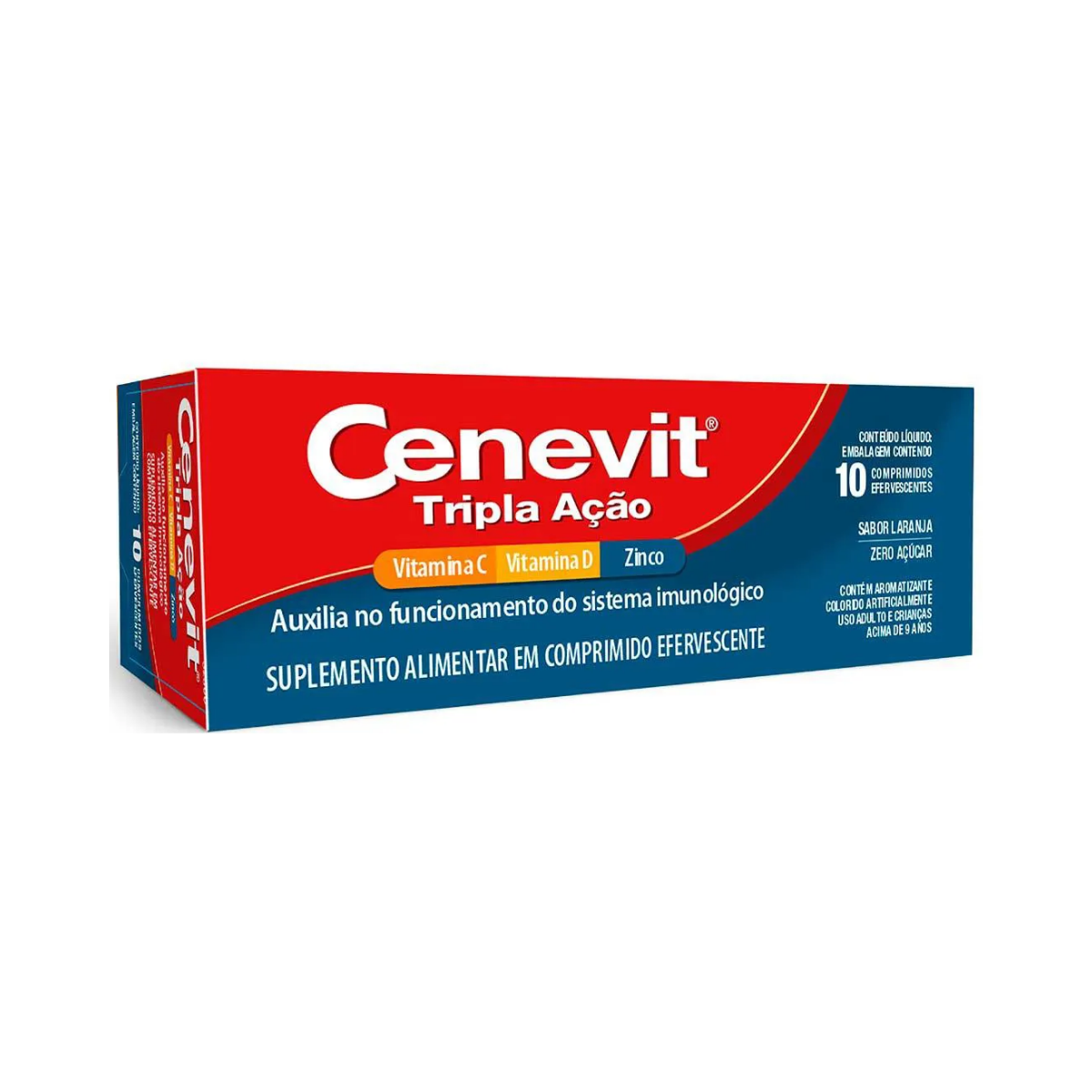 Cenevit Tripla Acao Sabor Laranja Legrand 10 Comprimidos