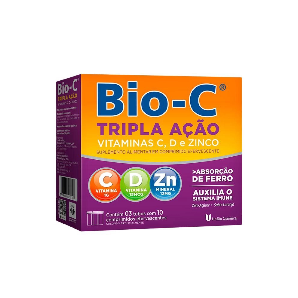 Vitamina C Bio-C Tripla Ação 30 Comprimidos Efervescentes