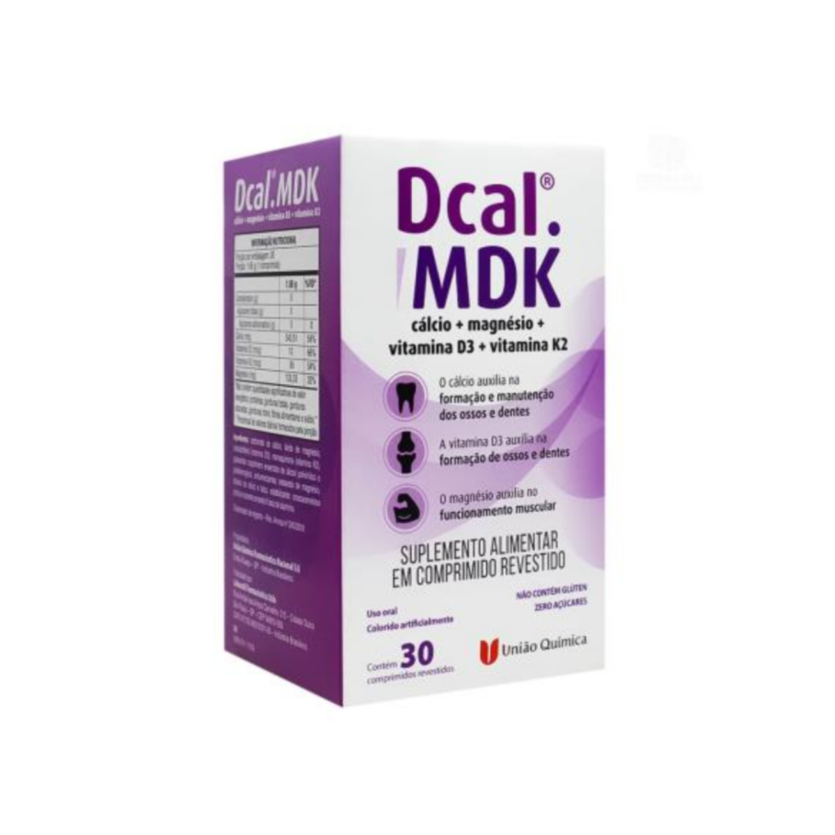 Suplemento Alimentar Dcal MDK Calcio + Magnesio + Vitamina D3 + Vitamina K2 30 Comprimidos