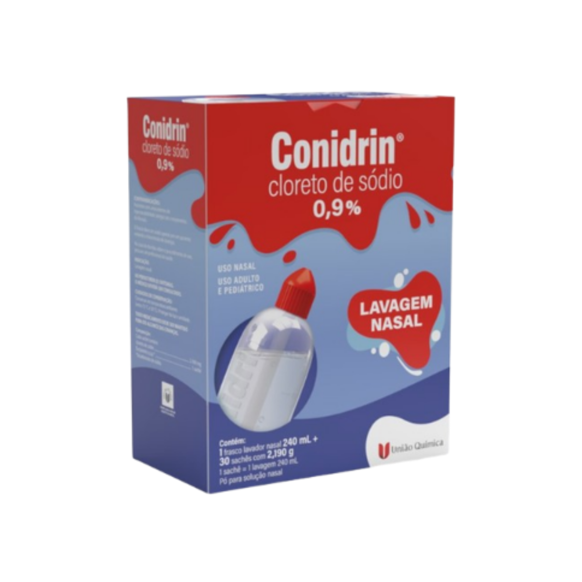 Conidrin 0,9% Nasal Adulto E Pediatrico Uniao Quimica 240ml 30 Saches