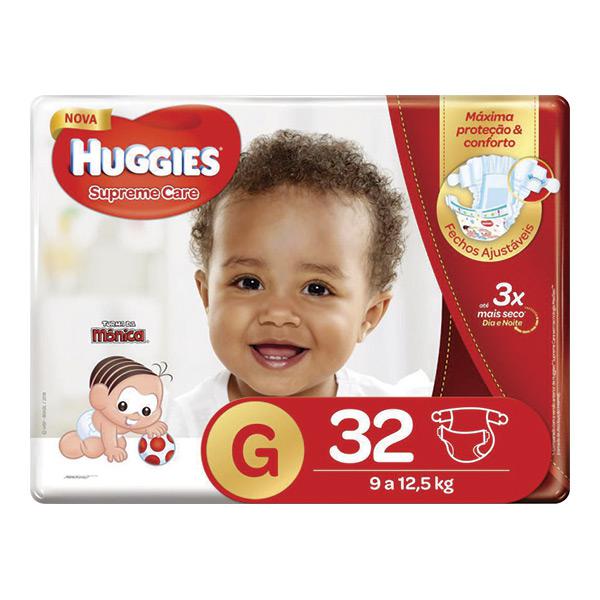 Fralda Huggies Supreme Care G com 32 Unidades