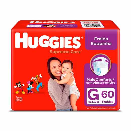 Fralda Roupinha Huggies Supreme Care Tamanho G 60 unidades