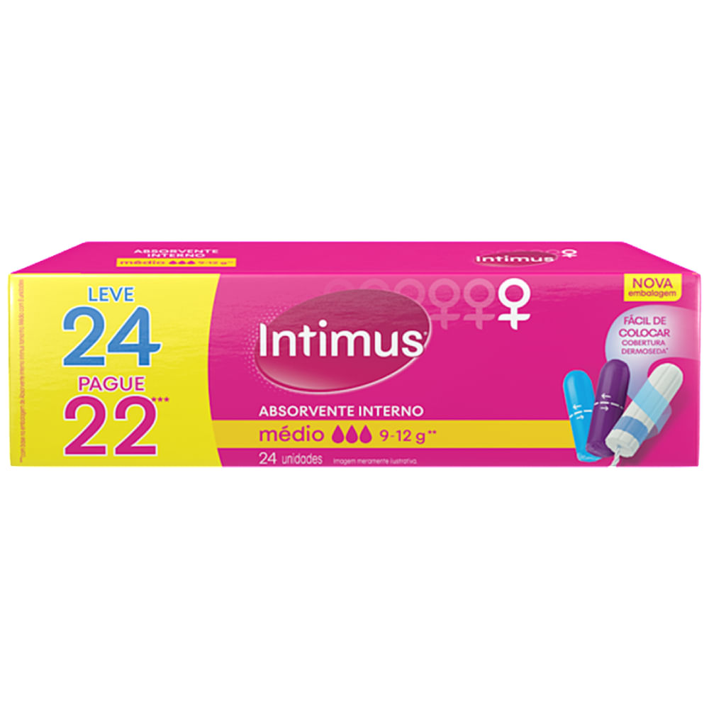 Absorvente Interno Intimus Medio 24 Unidades