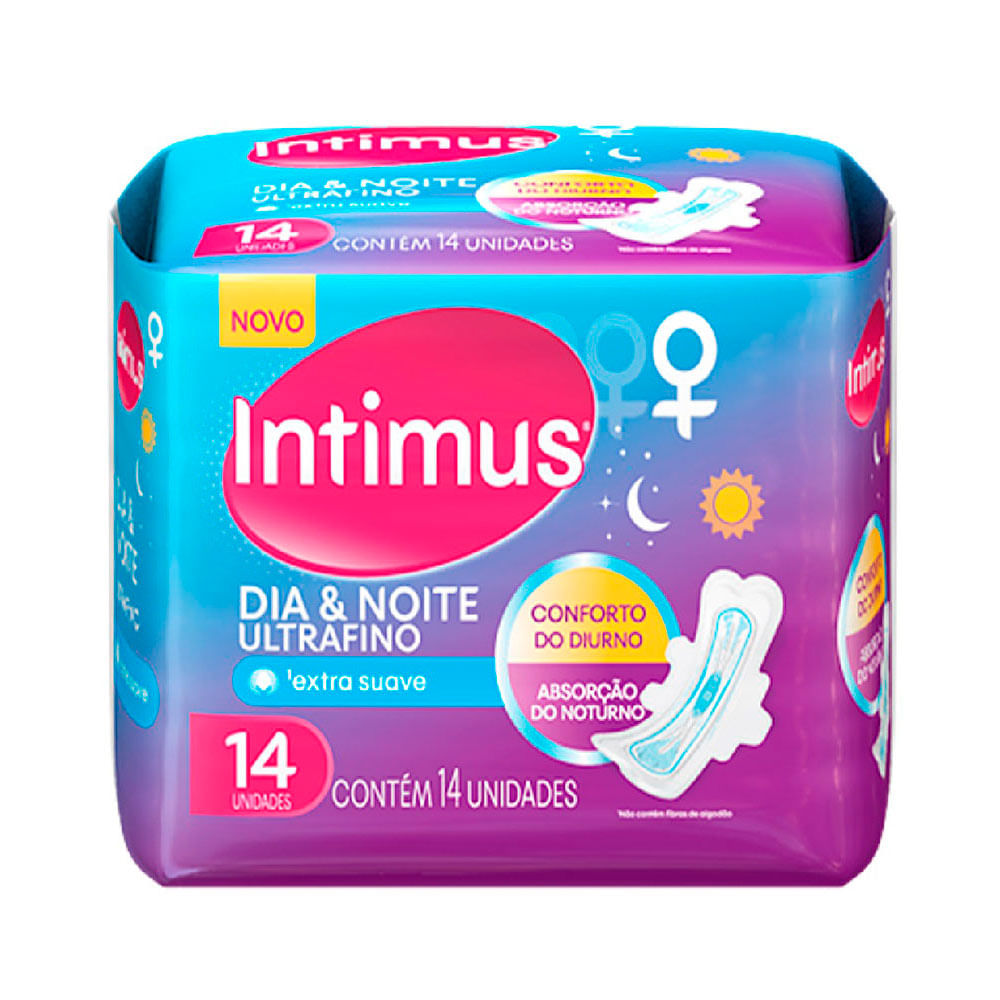Absorvente Intimus Dia & Noite Ultrafino Abas com 14 unidades