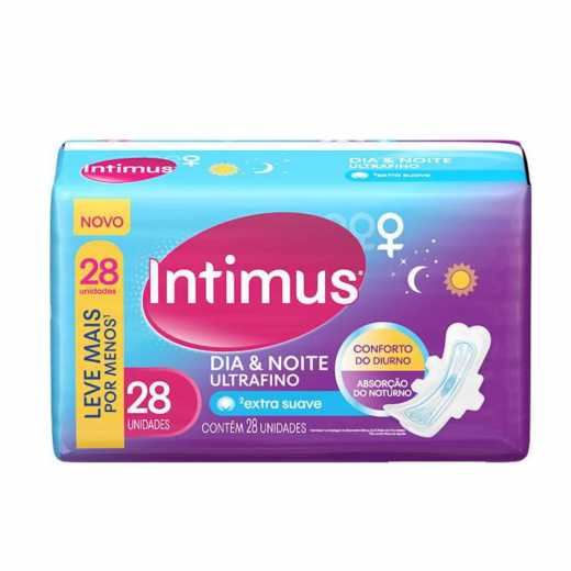 Absorvente Intimus Dia e Noite Extra Suave Abas 28 unidades