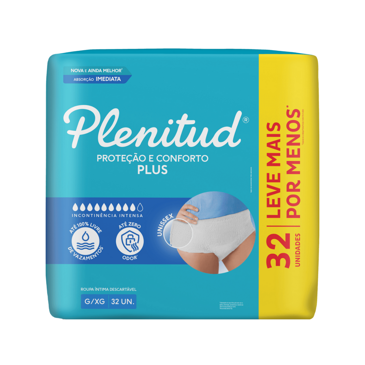 Roupa Íntima Active Plus G/XG Plenitud 32 Unidades