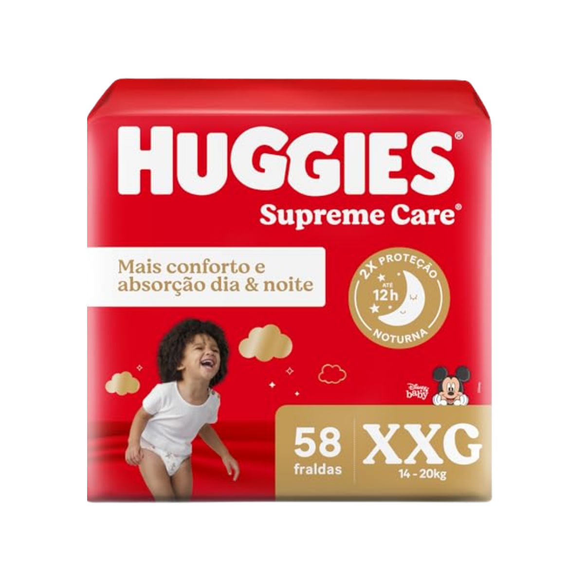 Fralda Huggies Supreme Care Unissex XXG 58 unidades