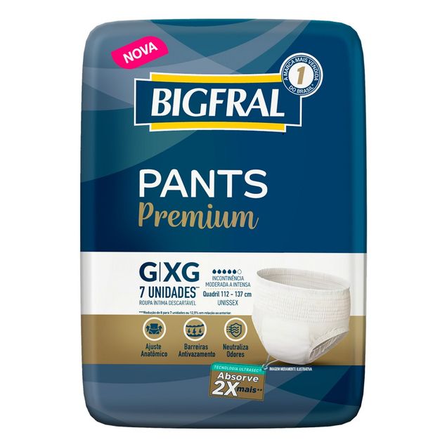 Fralda Geriátrica Bigfral Pants Premium G/XG 7 Unidades