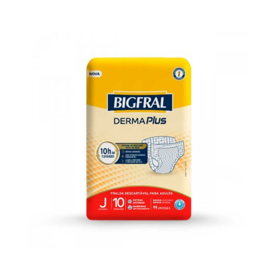 Fralda Geriatrica Bigfral Derma Plus juvenil 10 unidades