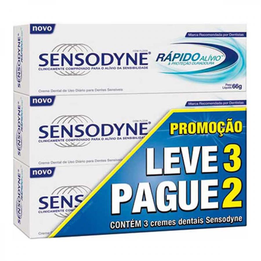 Creme Dental Sensodyne Rapido Alivio 50g - Leve 3un Pague 2un