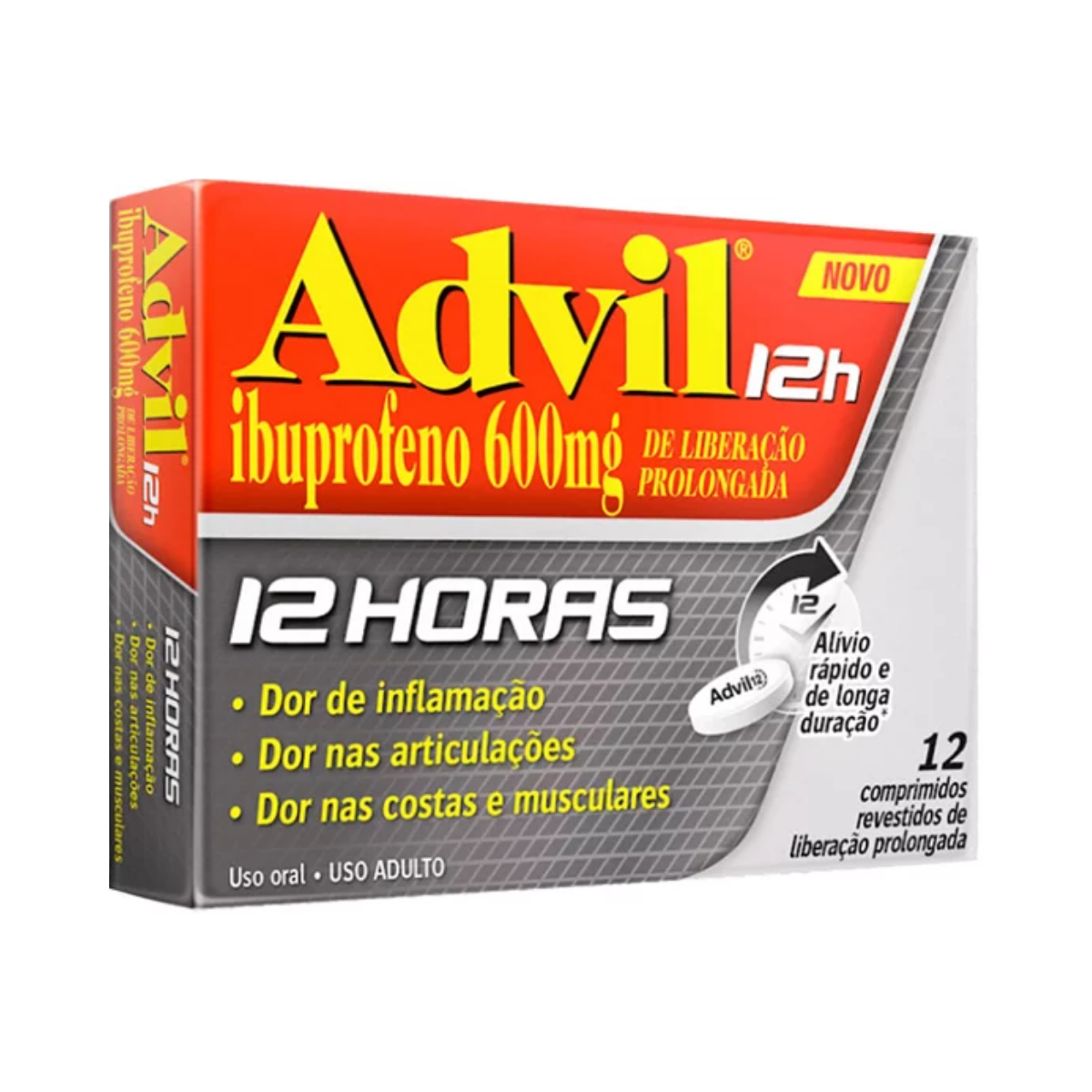 Ibuprofeno Advil 12H Haleon 600mg 12 Comprimidos