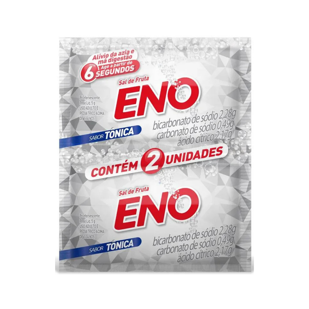 Sal de Frutas Eno Sabor Tônica 2 envelopes com 5g cada