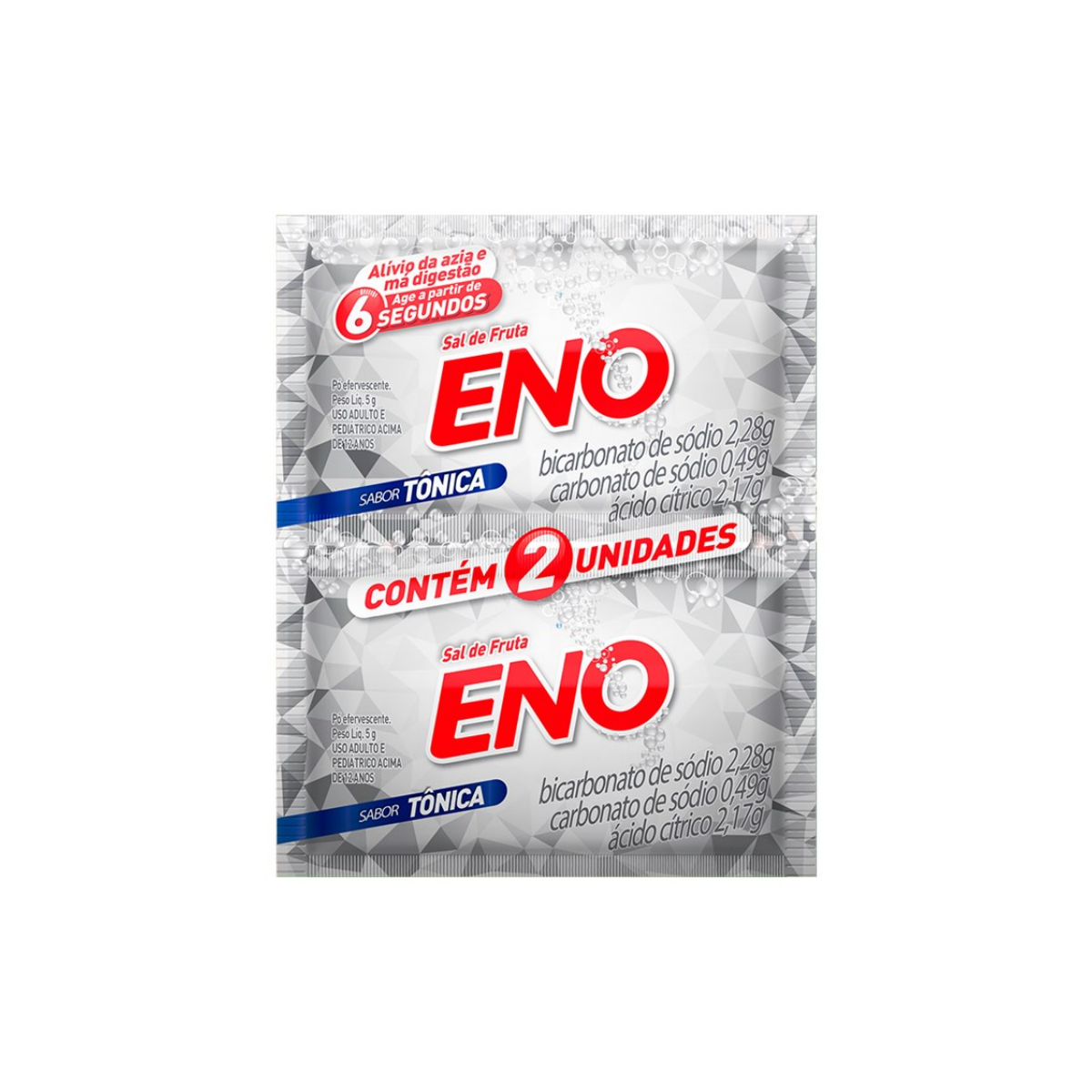 Sal de Frutas Eno 2 envelopes com 5g de Pó Efervescente