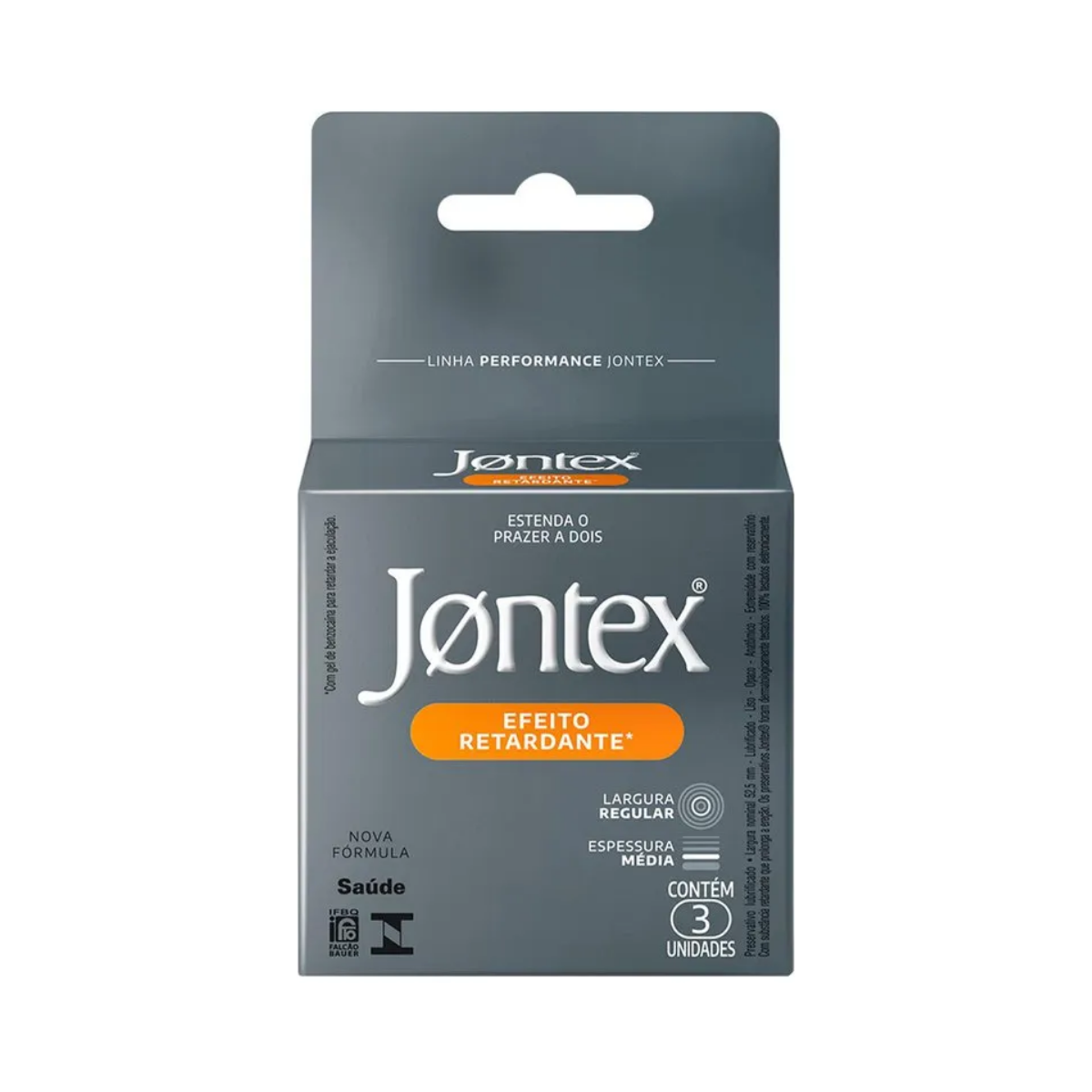 Preservativo Masculino Efeito Retardante Jontex 3 Unidades
