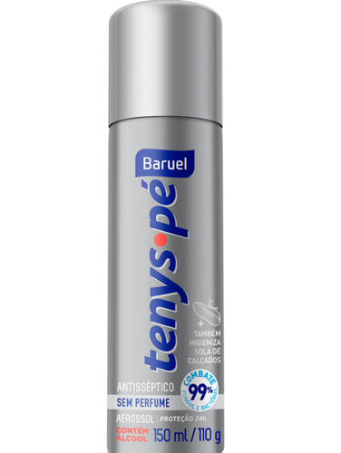 Desodorante para Pes Tenys Antisseptico sem perfume, aerossol, 150mL