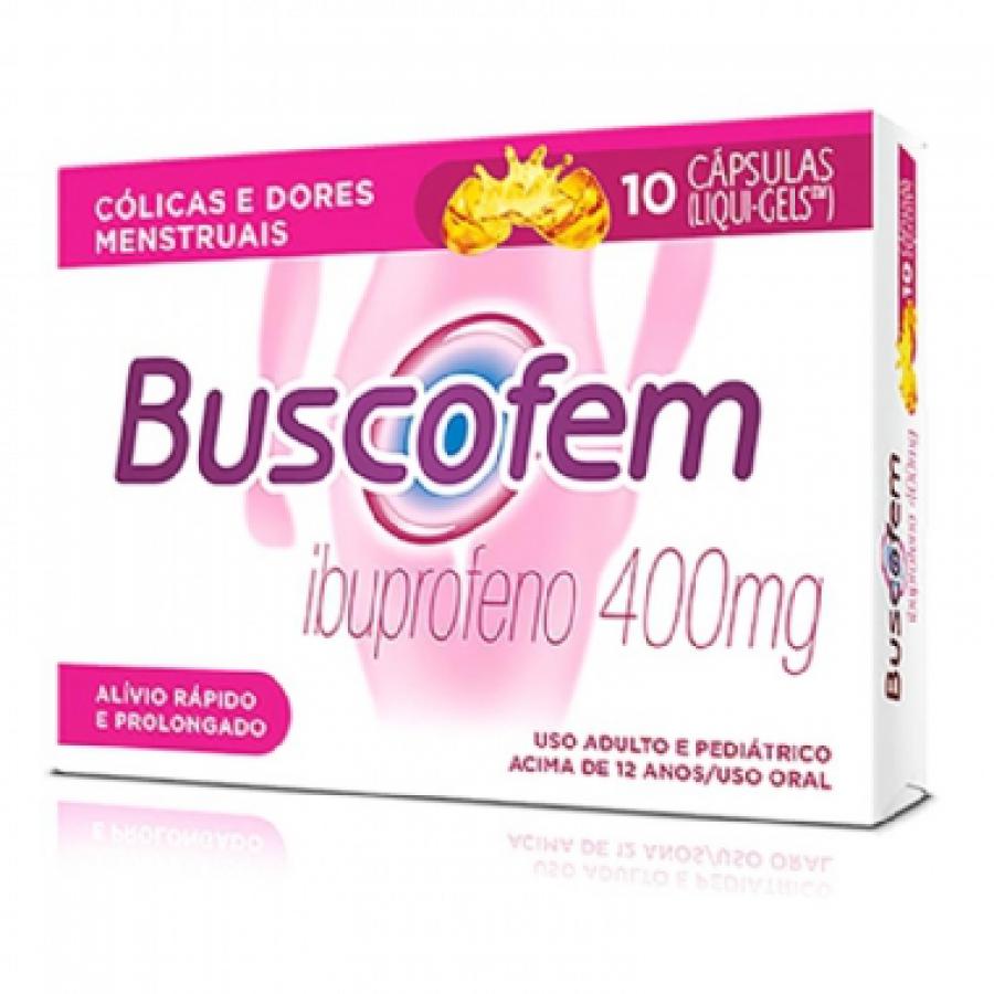 Buscofem 400mg, caixa com 10 capsulas moles