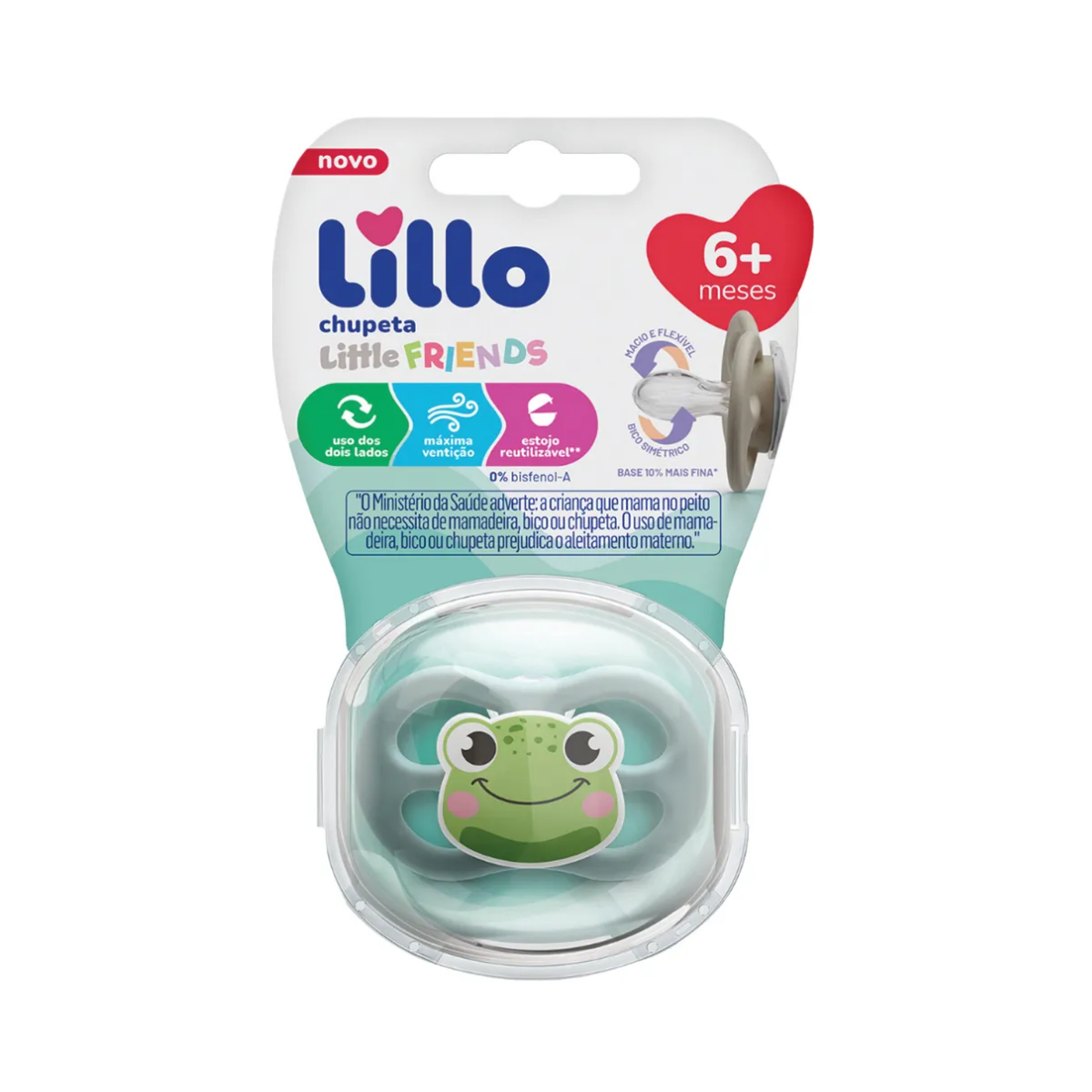 Chupeta Little Friends Bico De Silicone 6M+ Azul Lillo