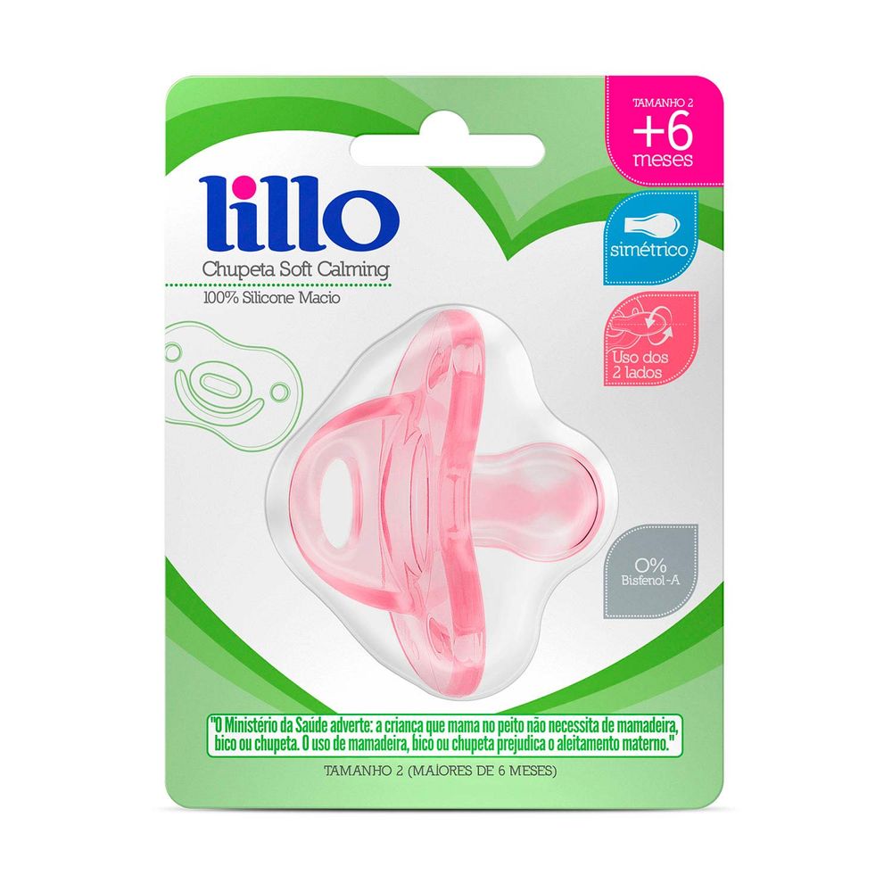 Chupeta Lillo Soft Calming Tamanho 2 Rosa