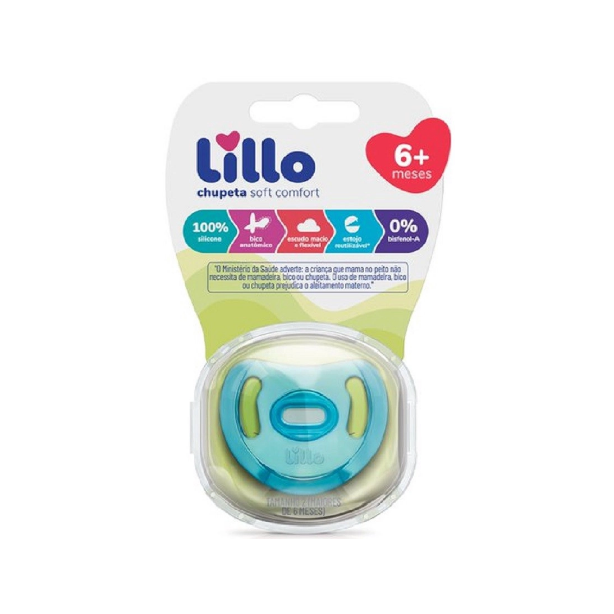 Chupeta De Silicone Comfort Tamanho 2 Azul Lillo