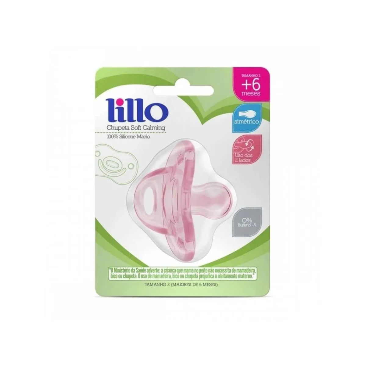 Chupeta de Silicone Comfort Tamanho 2 Rosa Lillo