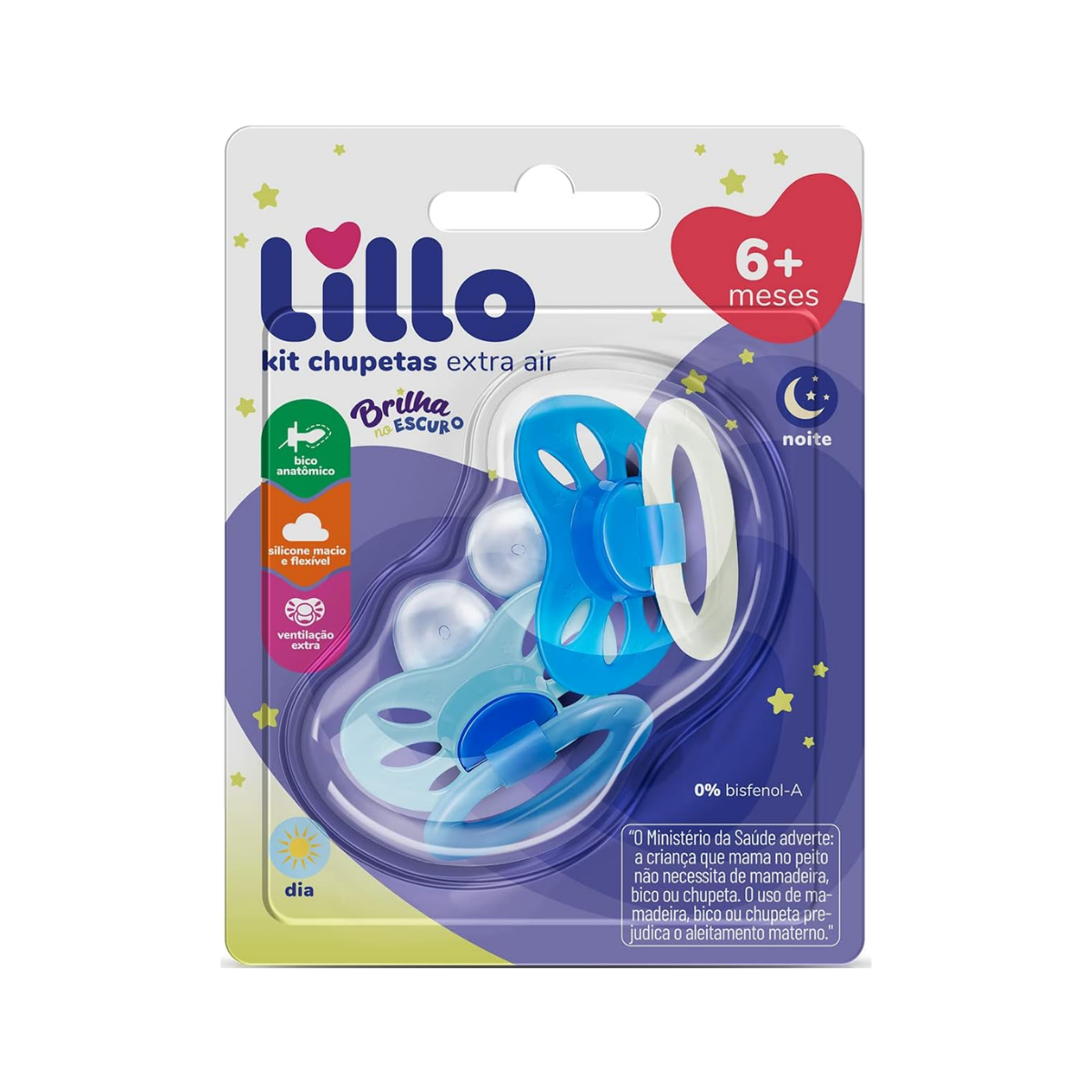 Kit De Chupeta Anatomica 6+ Meses Azul Lillo