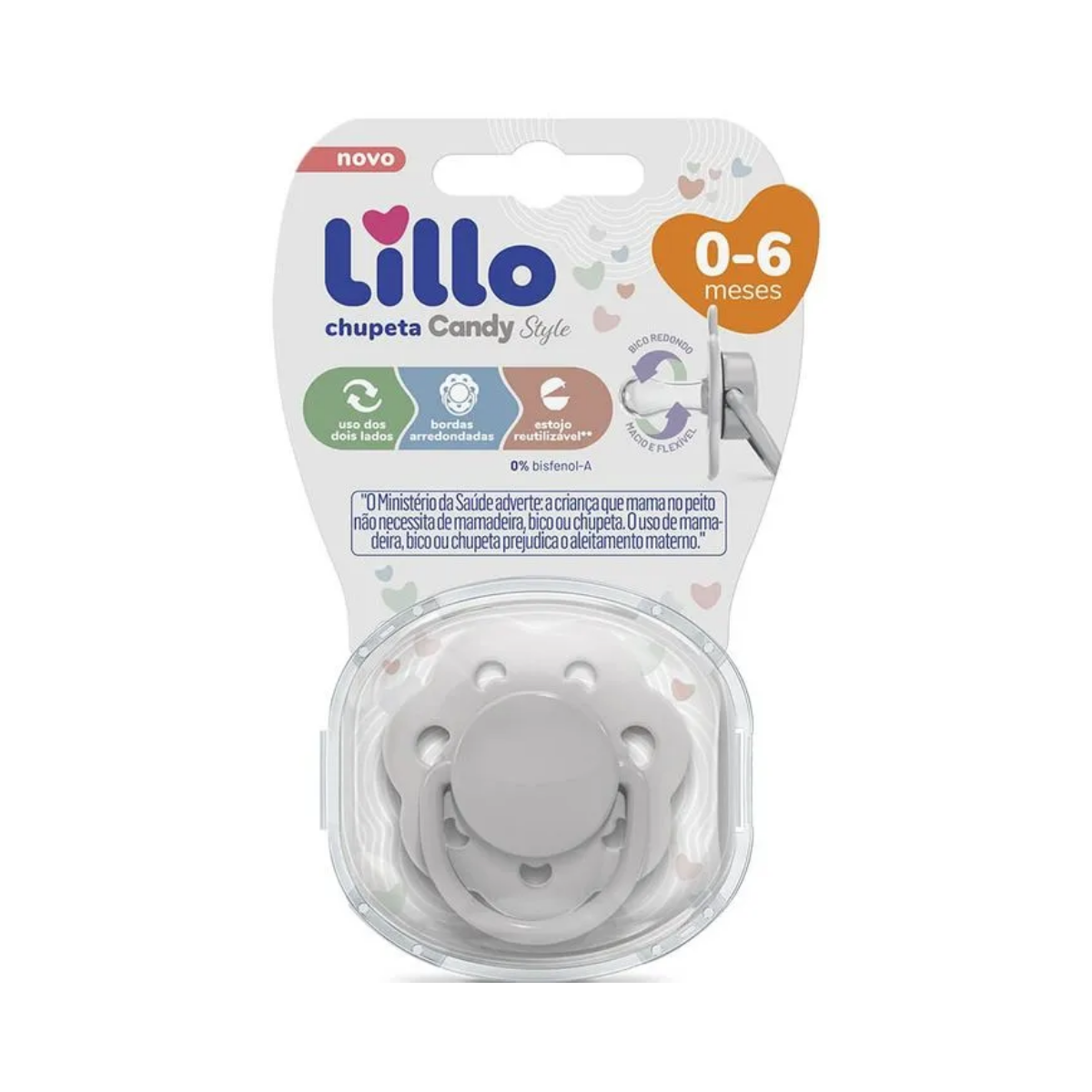 Chupeta Candy 0 A 6 Meses Neutra Lillo