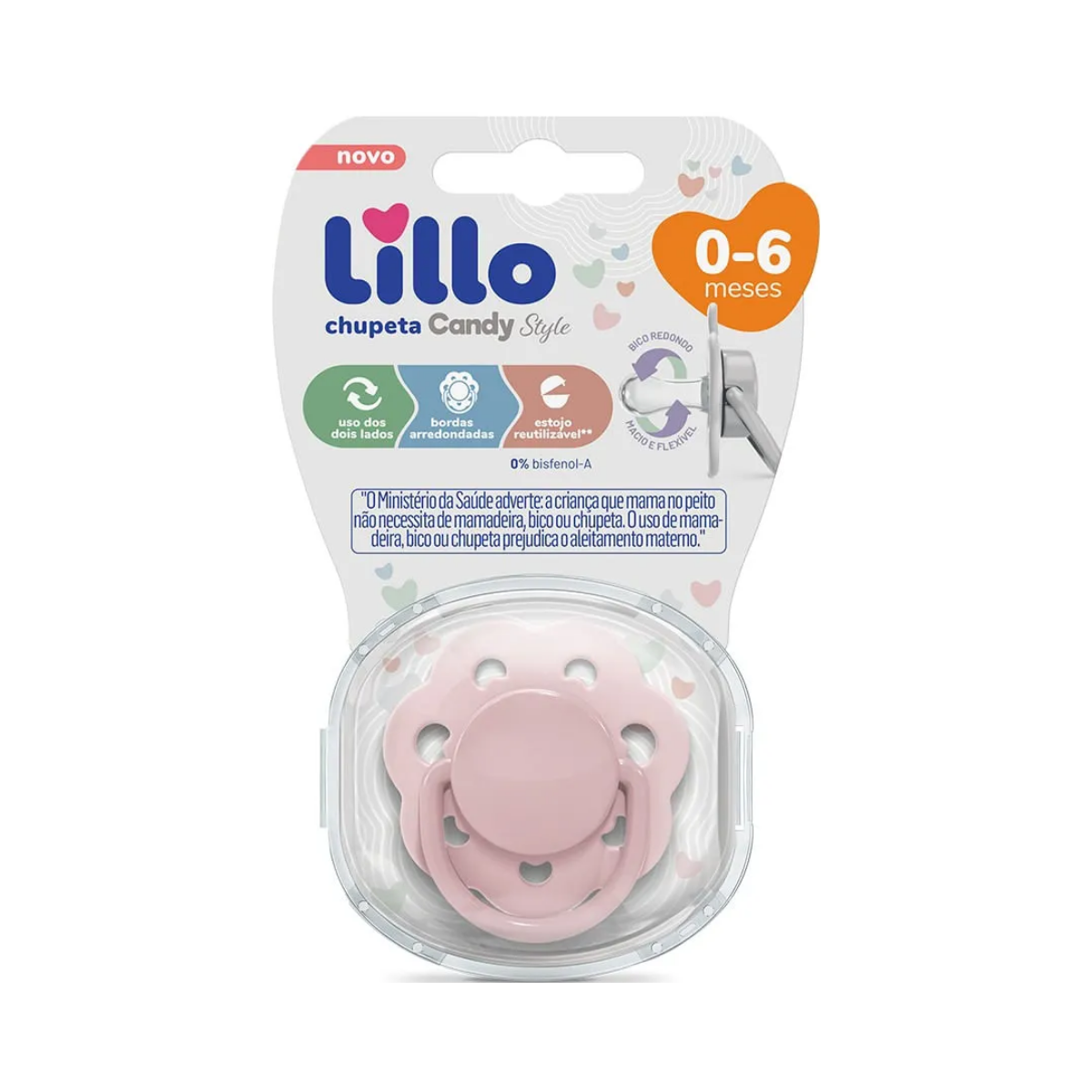 Chupeta Candy 0 A 6 Meses Rosa Lillo
