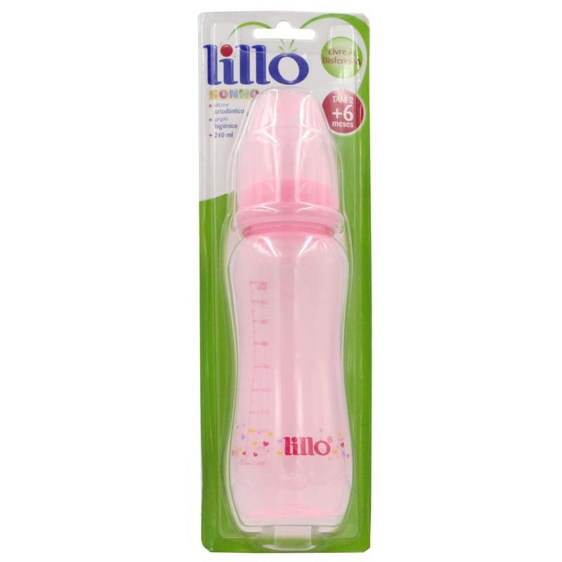 Mamadeira Lillo Sonho Ortodontica 240Ml rosa