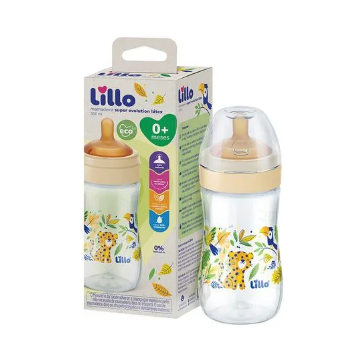 Mamadeira Super Evolution Com Bico Látex Lillo 300ml