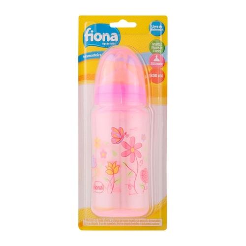 Mamadeira Fiona 6+ meses, ortodôntica, rosa, 300mL