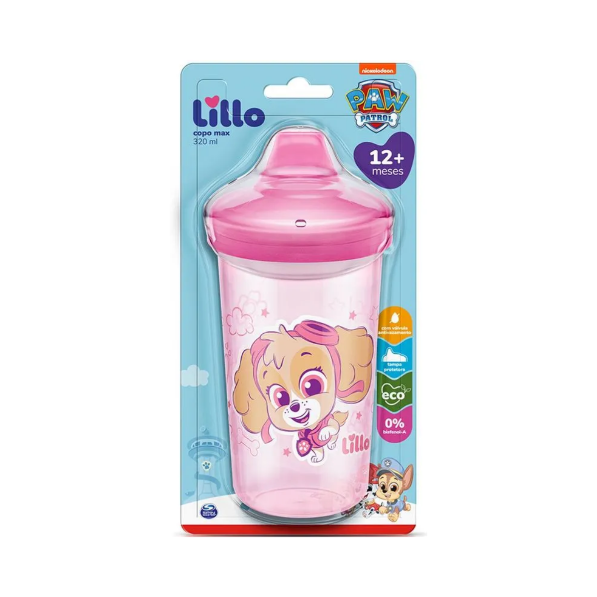 Copo De Treinamento Max Patrulha Canina Rosa Lillo 320ml