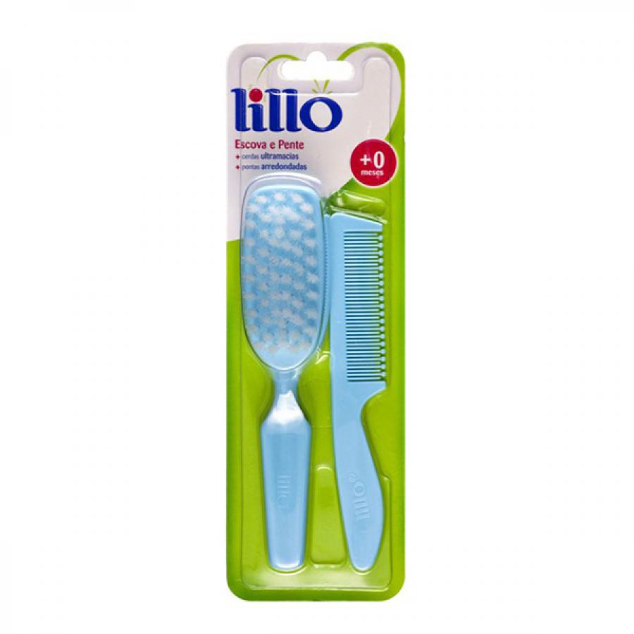 Escova e Pente Lillo Azul Ultra Macia
