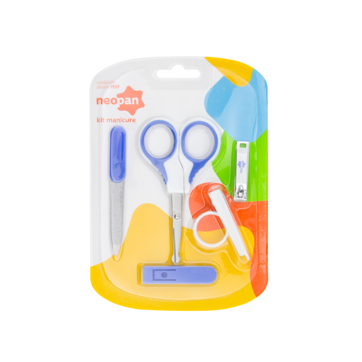 Kit Manicure Neopan azul, 3 itens