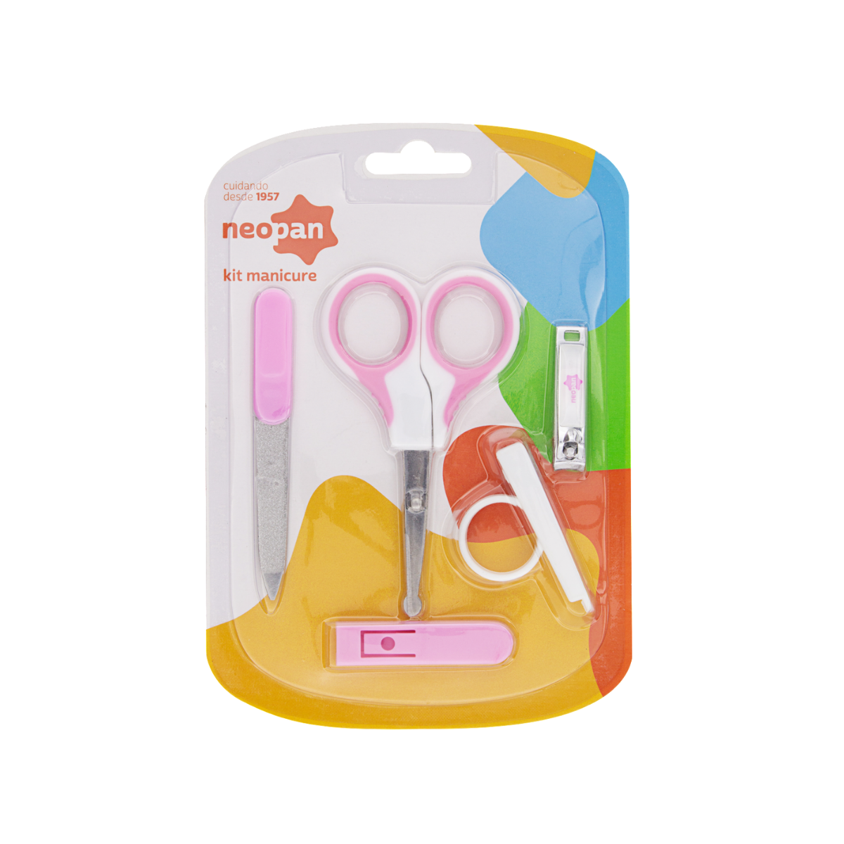 Kit Manicure Neopan rosa, 3 itens