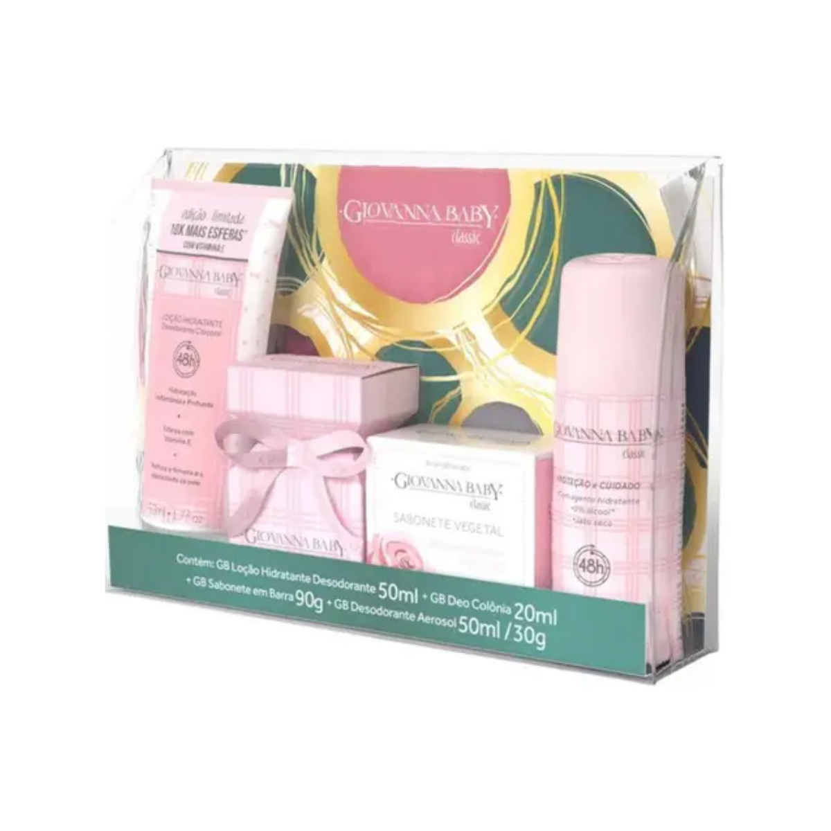 Kit Giovanna Baby Classic Locao Hidratante 50ml + Deo Colonia 20ml + Sabonete 90g + Desodorante Aerosol 50ml