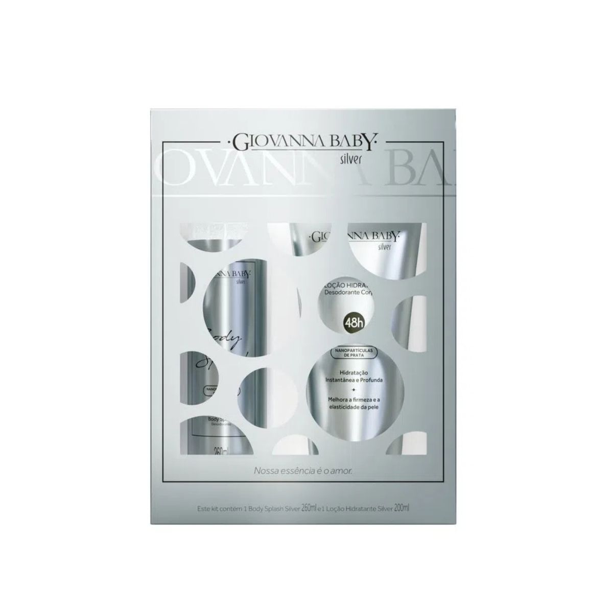 Kit Giovanna Baby Silver Body Splash 260Ml+Loção Hidratante 200Ml