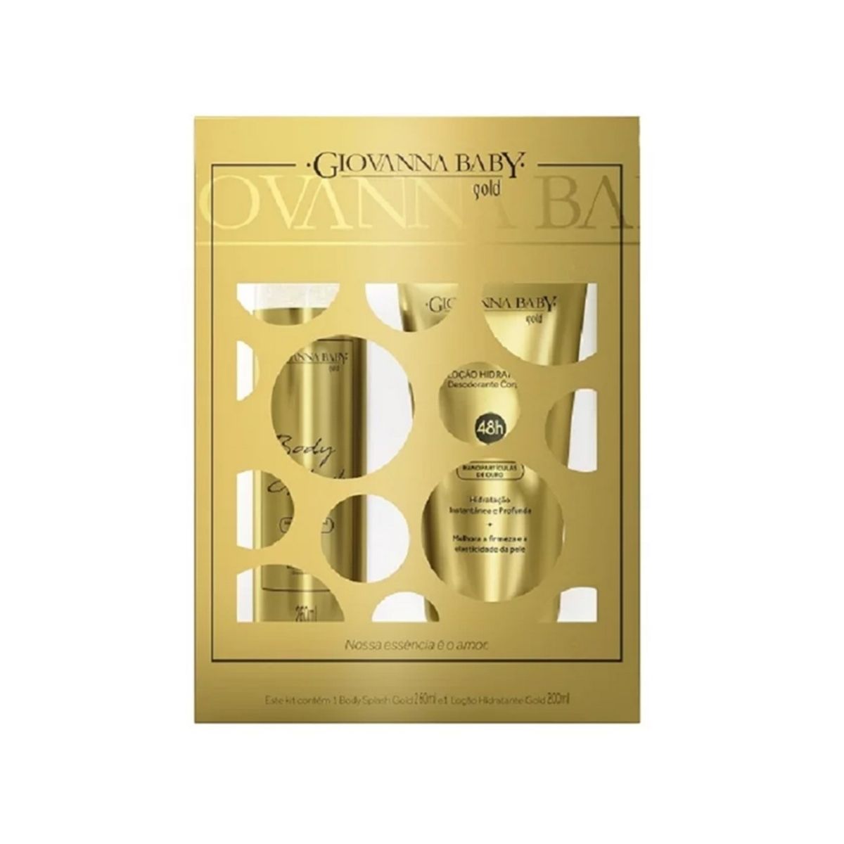Kit Gold Body Splash 260Ml e Loção Hidratante 200Ml Giovanna Baby